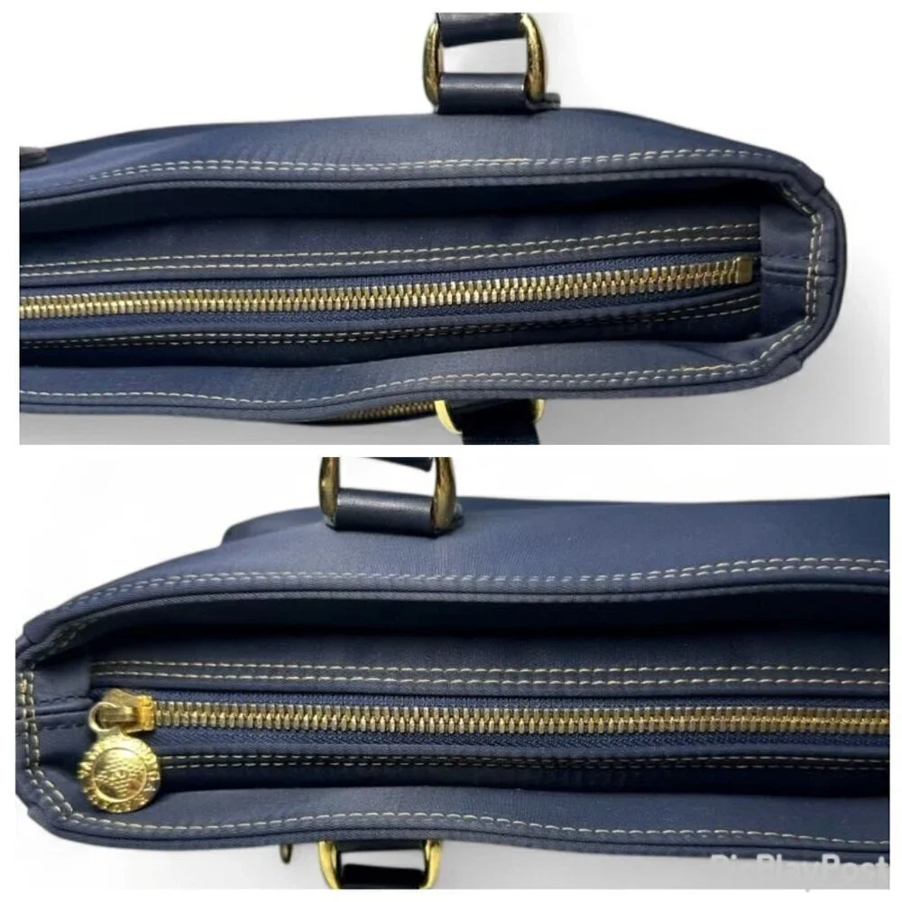 Valentino Garavani Sport Nylon and Leather Tote Bag Navy Blue